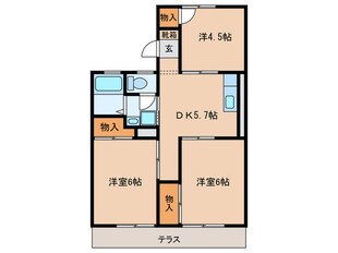 サンハイツ岩田 Ｃ棟の物件間取画像